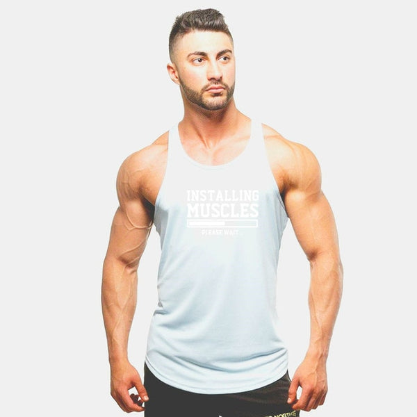 New brand Gyms Clothing Tank Tops Fitness Mens Bodybuilding Tanktops Cotton Vest For Muscle Men body Workout Sleeveless Shirt