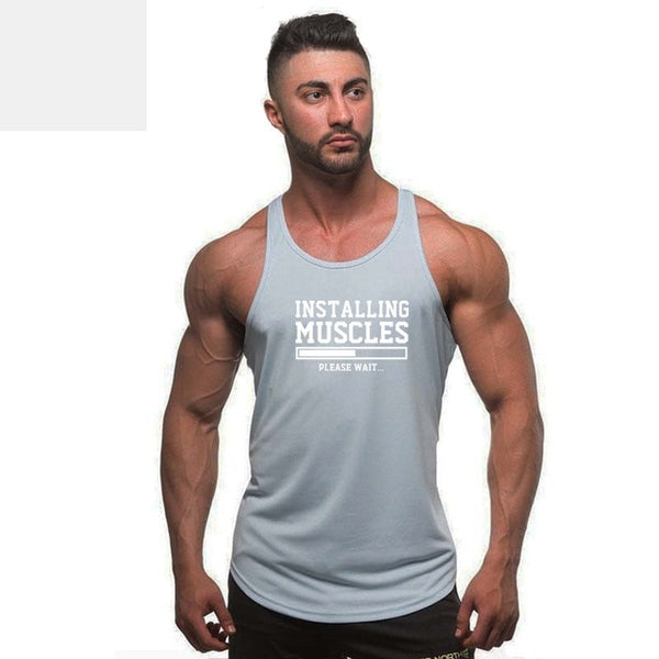 New brand Gyms Clothing Tank Tops Fitness Mens Bodybuilding Tanktops Cotton Vest For Muscle Men body Workout Sleeveless Shirt