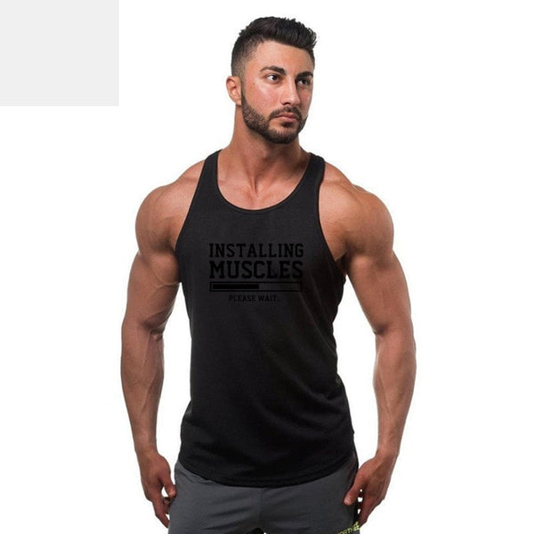 New brand Gyms Clothing Tank Tops Fitness Mens Bodybuilding Tanktops Cotton Vest For Muscle Men body Workout Sleeveless Shirt