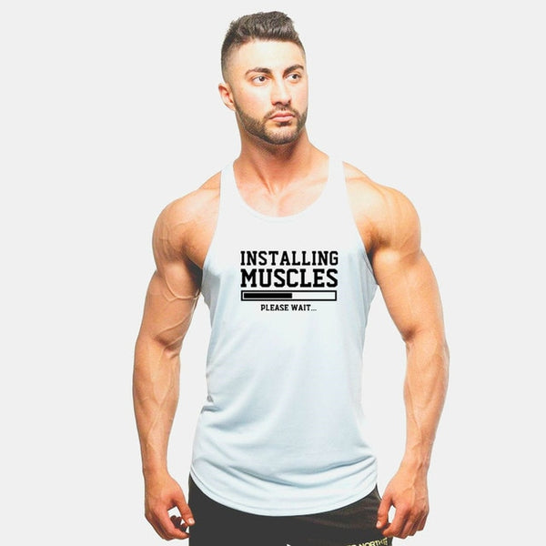 New brand Gyms Clothing Tank Tops Fitness Mens Bodybuilding Tanktops Cotton Vest For Muscle Men body Workout Sleeveless Shirt