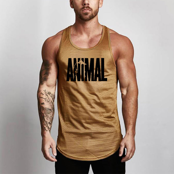 Brand Animal Fitness Tank Top Men Bodybuilding 2019 Gyms Clothing Fitness Men Shirt slim fit Vests Mesh Singlets Muscle Tops