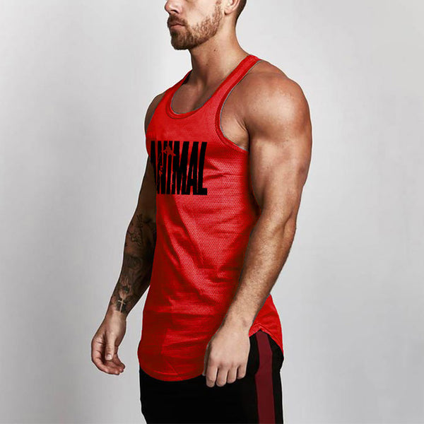 Brand Animal Fitness Tank Top Men Bodybuilding 2019 Gyms Clothing Fitness Men Shirt slim fit Vests Mesh Singlets Muscle Tops