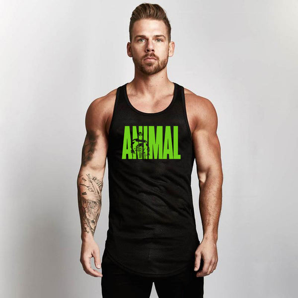 Brand Animal Fitness Tank Top Men Bodybuilding 2019 Gyms Clothing Fitness Men Shirt slim fit Vests Mesh Singlets Muscle Tops