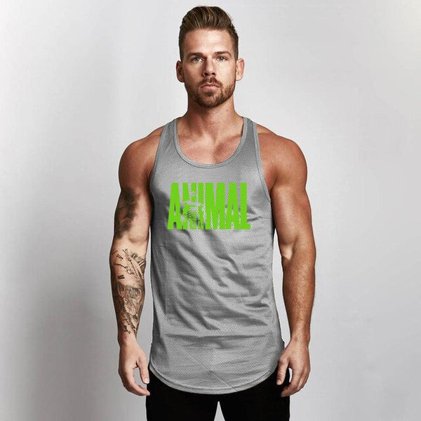 Brand Animal Fitness Tank Top Men Bodybuilding 2019 Gyms Clothing Fitness Men Shirt slim fit Vests Mesh Singlets Muscle Tops