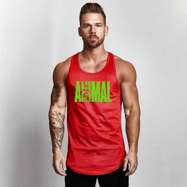 Brand Animal Fitness Tank Top Men Bodybuilding 2019 Gyms Clothing Fitness Men Shirt slim fit Vests Mesh Singlets Muscle Tops