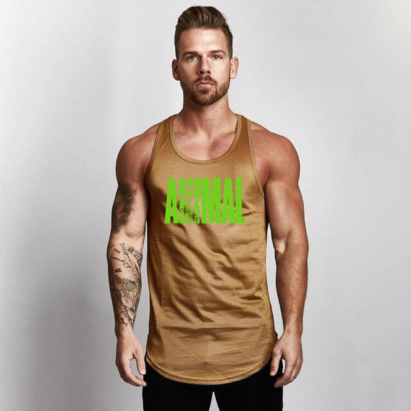 Brand Animal Fitness Tank Top Men Bodybuilding 2019 Gyms Clothing Fitness Men Shirt slim fit Vests Mesh Singlets Muscle Tops