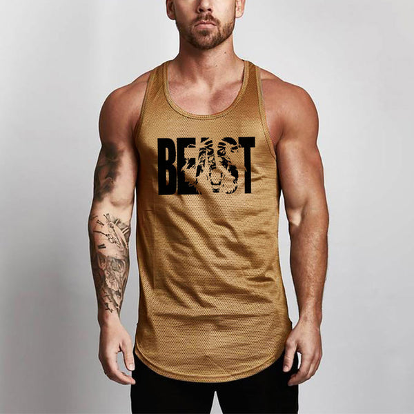 Brand Animal Fitness Tank Top Men Bodybuilding 2019 Gyms Clothing Fitness Men Shirt slim fit Vests Mesh Singlets Muscle Tops