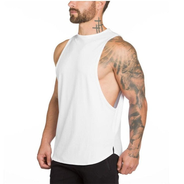 Brand Gyms Stringer Clothing Bodybuilding Tank Top Men Fitness Singlet Sleeveless Shirt Solid Cotton Muscle Vest Undershirt