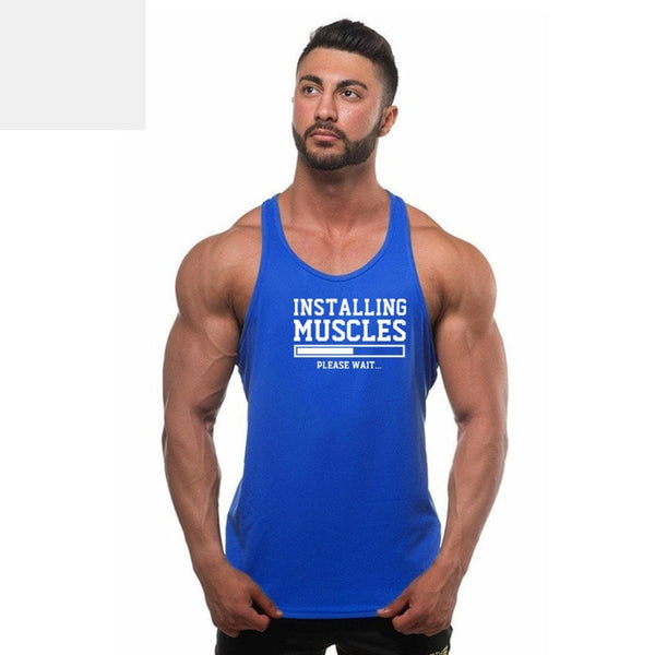 New brand Gyms Clothing Tank Tops Fitness Mens Bodybuilding Tanktops Cotton Vest For Muscle Men body Workout Sleeveless Shirt